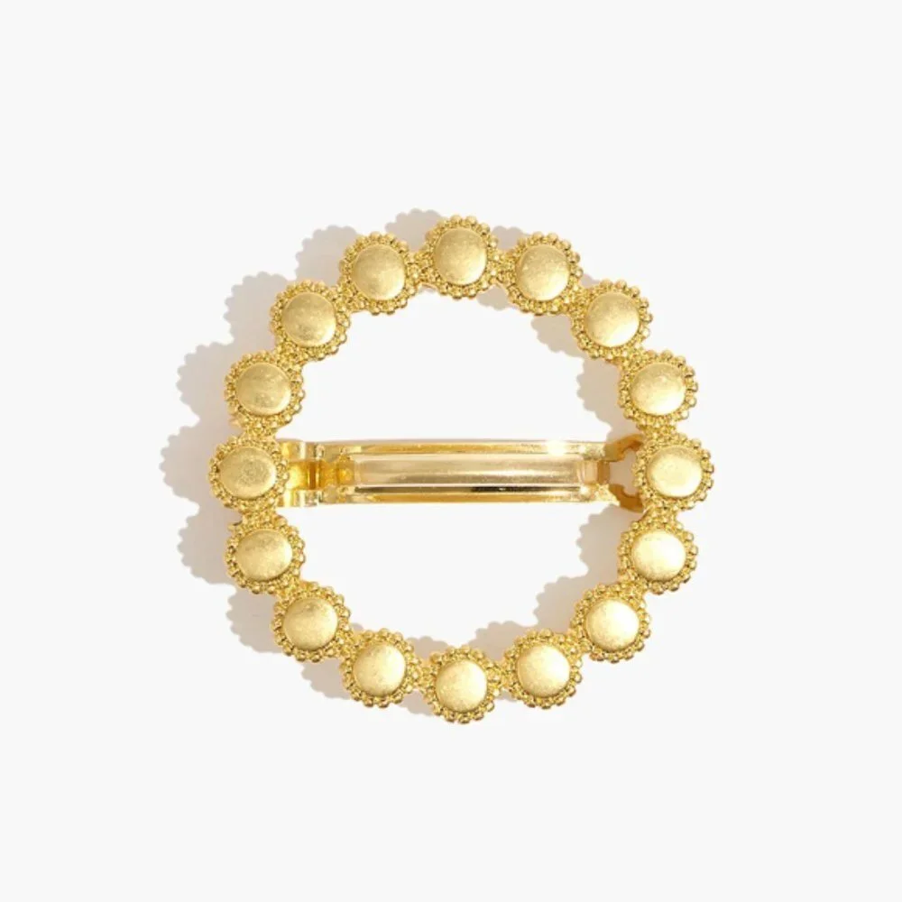 Madewell Gold Daisy Floral Circle Hair Barrette Clip